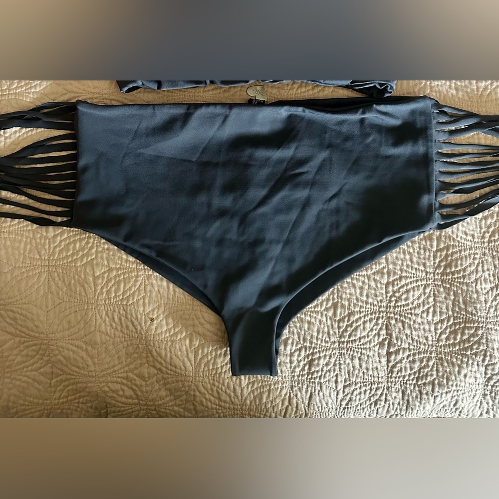 Indah Gray fringe  Bikini Bottom